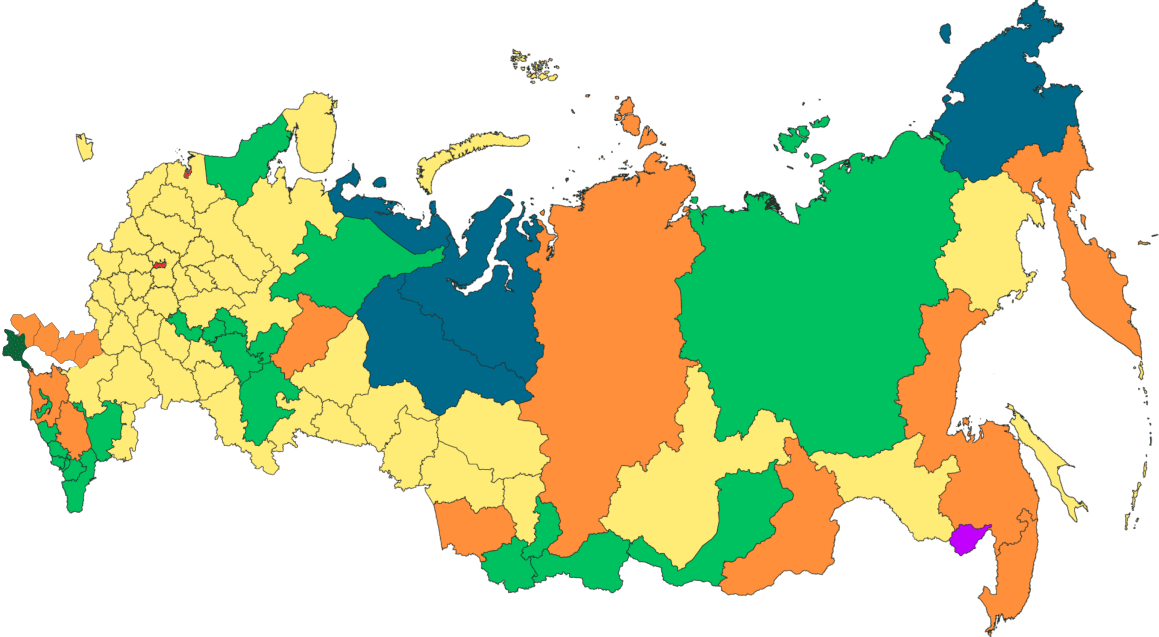 Рис.10. Карта субъектов РФ